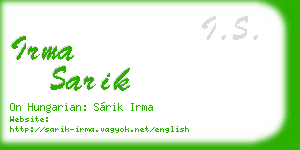 irma sarik business card