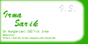 irma sarik business card